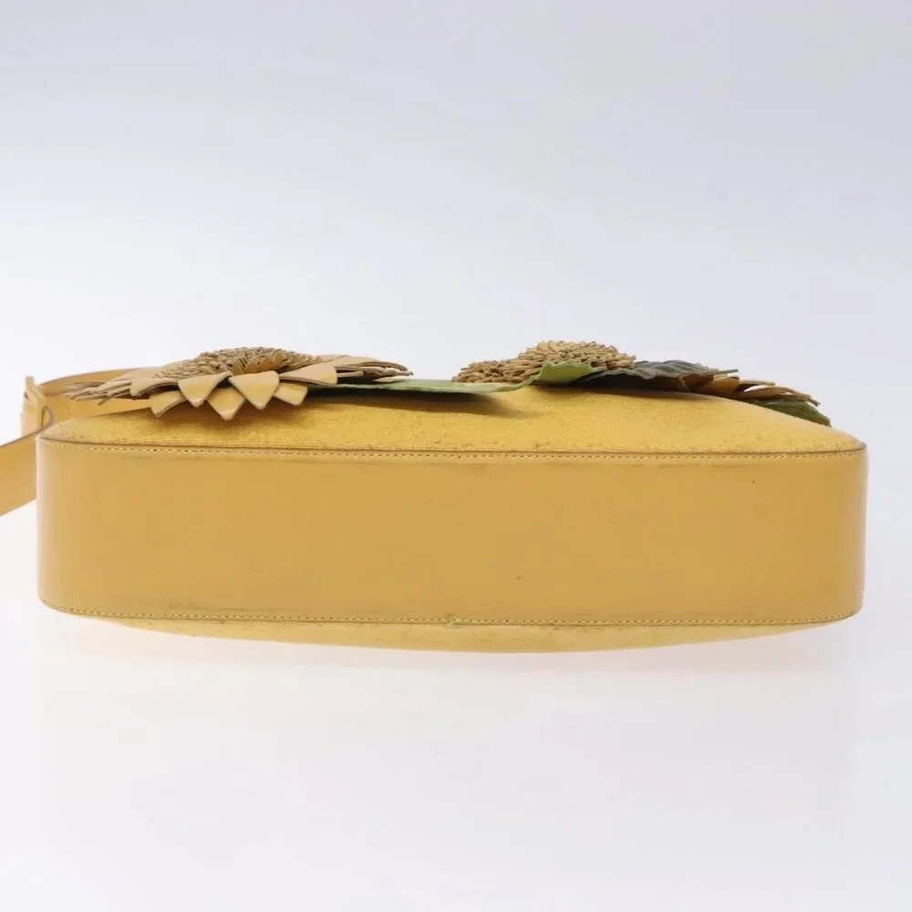 Salvatore Ferragamo Sunflower Shoulder Bag Canvas Yellow Auth 133137 - Picture 6 of 16
